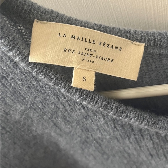 Sezane Gaspard Cardigan in Vintage Blue - Picture 3 of 6